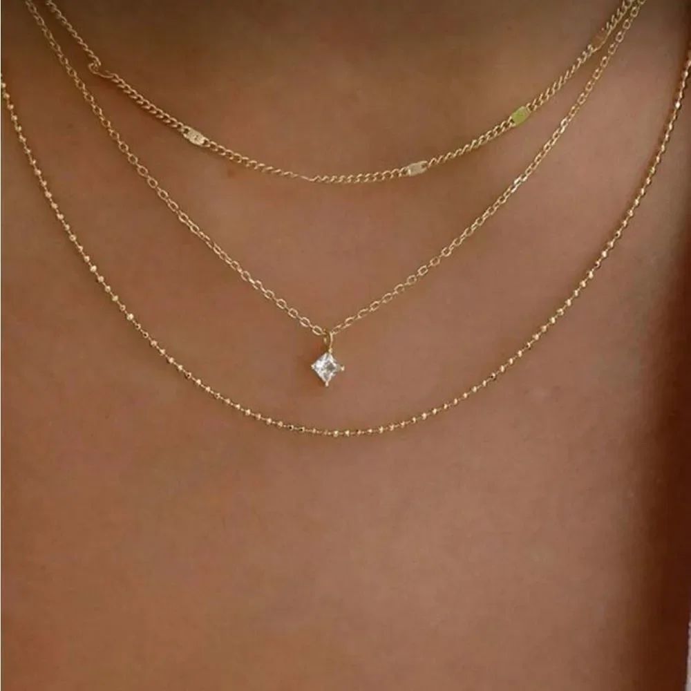 Diamond LayeredโNecklace Set N1591